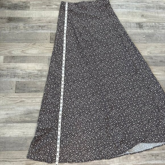 Joyfolie Mia Joy grey floral wrap front hi waist maxi skirt size medium F48 - Picture 5 of 7